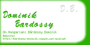 dominik bardossy business card